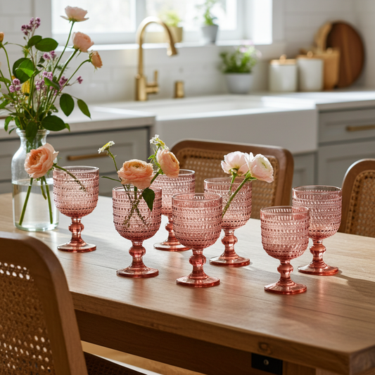 Set 6 pahare ESPRIT din sticlă roz 240 ml